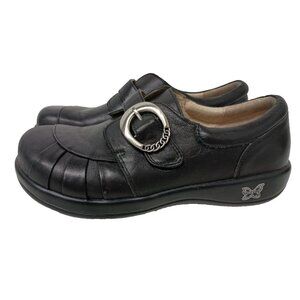 Alegria Womens Khole Nappa Shoes 39 Black Leather Comfort Buckle Slip Resistant